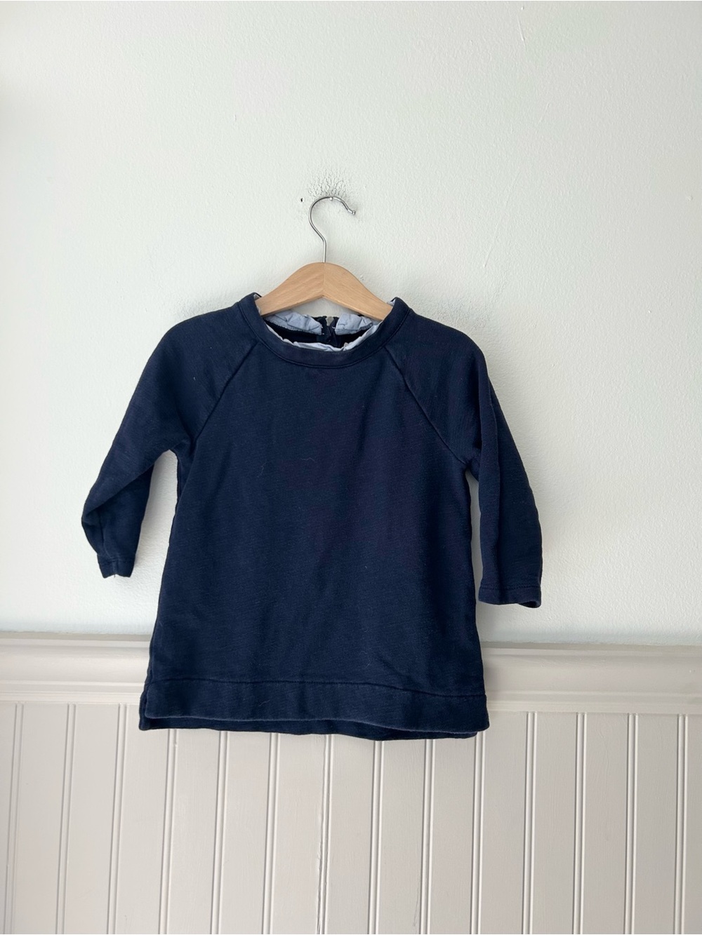 Crewcuts Girls 4/5 Navy Pullover Sweatshirt Long Sleeve Zipper Back